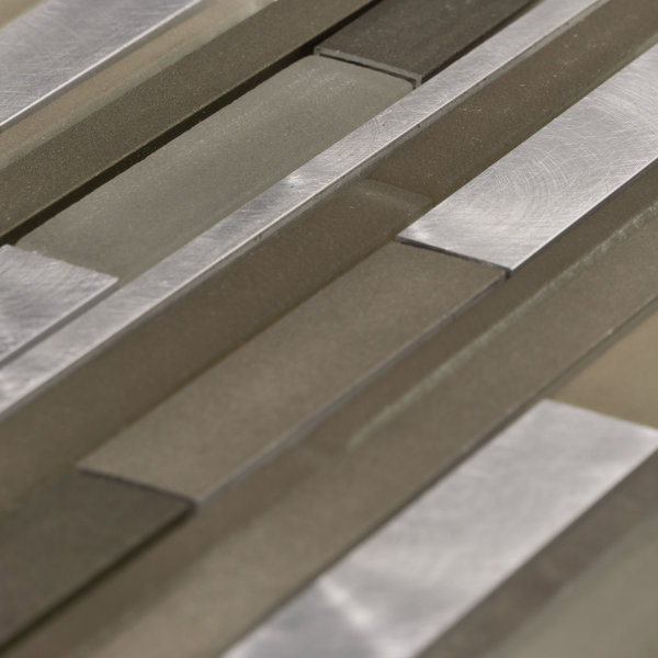 Qube Tiles GL Series Linear Aluminum Metallic Mosaic Tile Wayfair